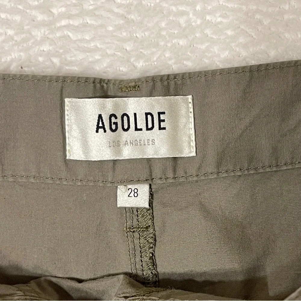 AGOLDE Daria High‎ Waist Crop Wide Leg Twill Utility Pant in Duffle Women's 28 - Picture 5 of 12